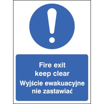 Fire Exit Keep Clear (English / Polish)