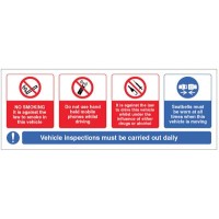 Vehicle Sticker - No Smoking - Mobile Phone - Drink / Drugs - Wear Seatbelt