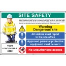 Site Safety - H&S Act - Dangerous Site - Report to Office - PPE - No Unauthorised Access