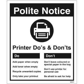 Printer - Do's & Don'ts