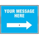 Your Message Here - Reflex Sign with Reversible Arrow