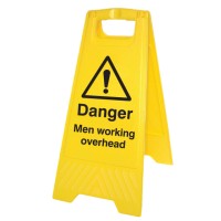 Danger - Men Working Overhead - Self Standing Folding Sign