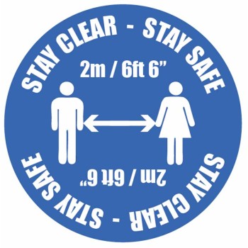 Stay Clear - Stay Safe - 2m / No Distance - Floor Graphic