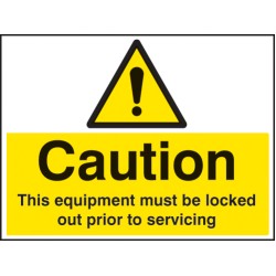 Caution - this Equipment Must be Locked Out Prior to Servicing