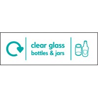 Clear Glass Bottles & Jars - WRAP Recycling Sign