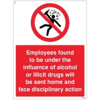 Employees Found to be Under the Influence of Alcohol or Drugs will be Sent Home