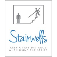 Stairwell Sign - Keep a Safe Distance When Using the Stairs