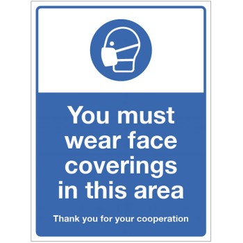 You must Wear Face Coverings in this Area