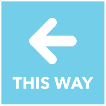 This Way - Arrow Left - Blue Floor Graphic